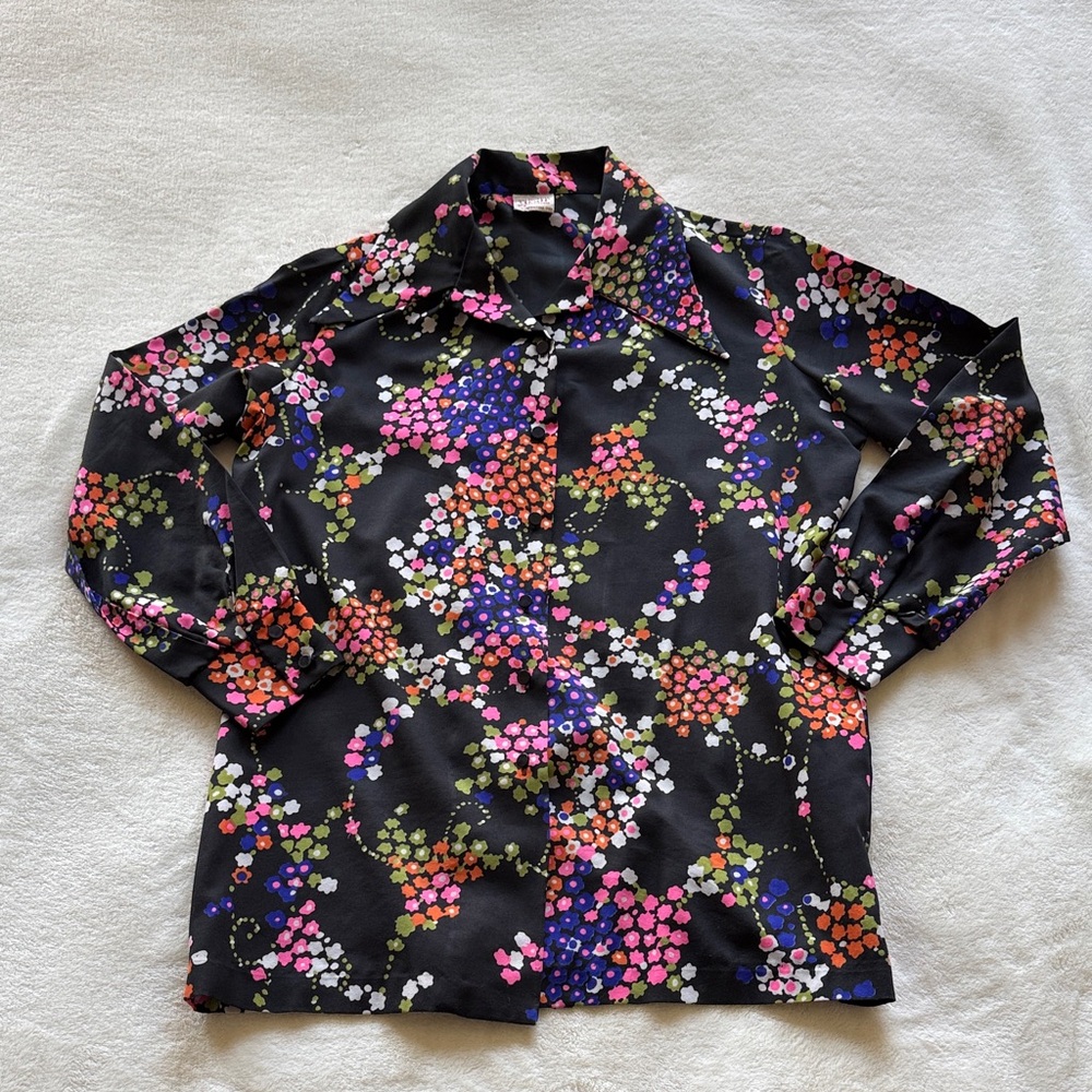 Vintage 70’s Graff Floral Women's Top - Picture 6 of 8